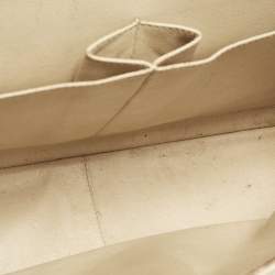 Pre Owned Chanel Classic Double Flap Jumbo Beige Quilted Caviar Leather Bag