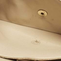 Pre Owned Chanel Classic Double Flap Jumbo Beige Quilted Caviar Leather Bag