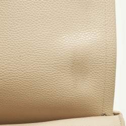 Pre Owned Chanel Classic Double Flap Jumbo Beige Quilted Caviar Leather Bag