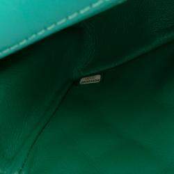 Pre Owned Chanel Green Quilted Aged Calfskin Reissue 2.55 Single Flap 224