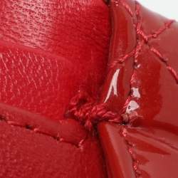 Pre Owned Chanel Classic Double Flap Maxi Red Quilted Patent Leather Bag