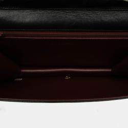 Pre Owned Chanel Black CC Quilted Lambskin Full Single Flap