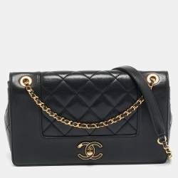 Pre Owned Chanel Mademoiselle Black Quilted Leather Flap Bag