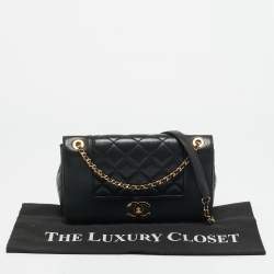 Pre Owned Chanel Mademoiselle Black Quilted Leather Flap Bag