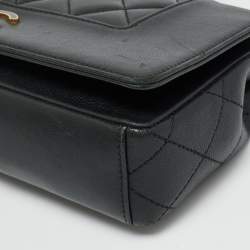 Pre Owned Chanel Mademoiselle Black Quilted Leather Flap Bag