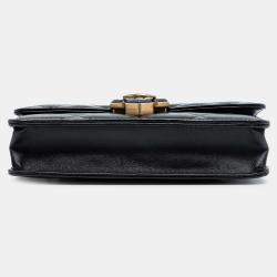 Pre Owned Chanel Black CC Quilted Lambskin Diamond Lock Wallet on Chain