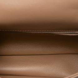 Pre Owned Chanel Brown Mini Rectangular Quilted Lambskin Heart Charms Flap