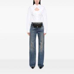 Pre Owned Chanel Black CC Quilted Calfskin Uniform Flap Belt Bag