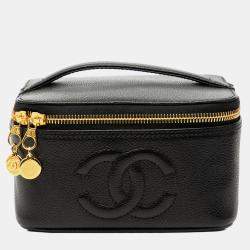 Pre Owned Chanel Black CC Caviar Vanity Bag