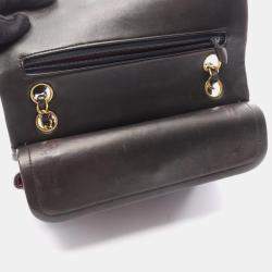 Pre Owned Chanel Matelasse Double Flap Shoulder Bag In Lambskin Leather Black