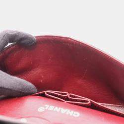 Pre Owned Chanel Matelasse Double Flap Shoulder Bag In Lambskin Leather Black