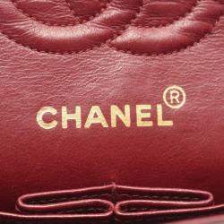 Pre Owned Chanel Matelasse Double Flap Shoulder Bag In Lambskin Leather Black