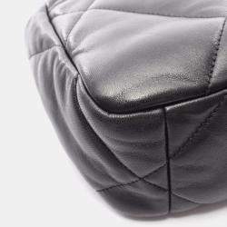 Pre Owned Chanel 19 Disneuf Matelasse Shoulder Bag Leather Black
