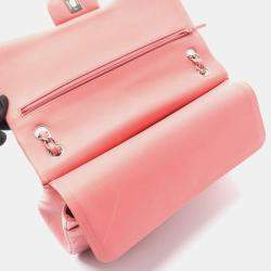 Pre Owned Chanel Deca Matelasse 30 Classic Large Double-Flap Shoulder Bag In Lambskin Leather Pink