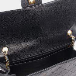 Pre Owned Chanel Matelasse Shoulder Bag In Grained Calfskin Leather Black