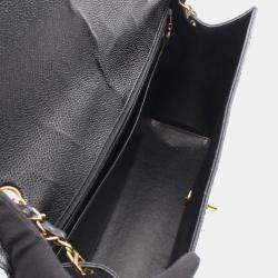 Pre Owned Chanel Matelasse Shoulder Bag In Grained Calfskin Leather Black