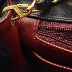 Pre Owned Chanel Matelasse Diana Flap Shoulder Bag In Lambskin Leather Black