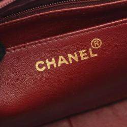 Pre Owned Chanel Matelasse Diana Flap Shoulder Bag In Lambskin Leather Black