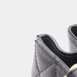 Pre Owned Chanel Matelasse Grand Shopping Gst Tote Bag In Grained Calfskin Leather Black