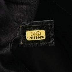 Pre Owned Chanel Matelasse Grand Shopping Gst Tote Bag In Grained Calfskin Leather Black