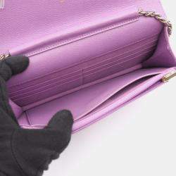 Pre Owned Chanel Matelasse Shoulder Bag Leather Purple