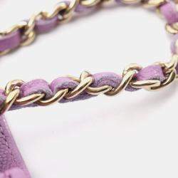 Pre Owned Chanel Matelasse Shoulder Bag Leather Purple