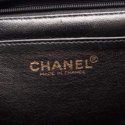 Pre Owned Chanel Matelasse Handbag In Grained Calfskin Leather Black