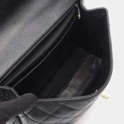 Pre Owned Chanel Matelasse Handbag In Grained Calfskin Leather Black