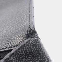 Pre Owned Chanel Matelasse Handbag In Grained Calfskin Leather Black
