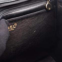 Pre Owned Chanel Matelasse Handbag In Grained Calfskin Leather Black