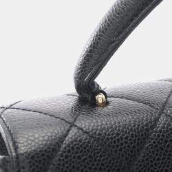 Pre Owned Chanel Matelasse Handbag In Grained Calfskin Leather Black