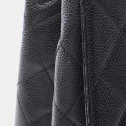 Pre Owned Chanel Matelasse Handbag In Grained Calfskin Leather Black