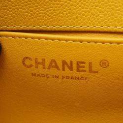 Pre Owned Chanel Boy Chanel Small Shoulder Bag In Grained Calfskin Leather Yellow 