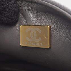 Pre Owned Chanel Boy Chanel Small Shoulder Bag In Grained Calfskin Leather Gray