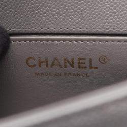 Pre Owned Chanel Boy Chanel Small Shoulder Bag In Grained Calfskin Leather Gray
