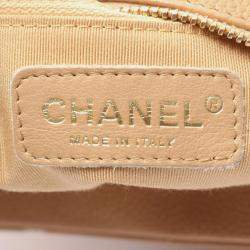 Pre Owned Chanel Coco Mark Shoulder Bag In Beige Calfskin Leather