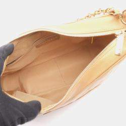 Pre Owned Chanel Coco Mark Shoulder Bag In Beige Calfskin Leather