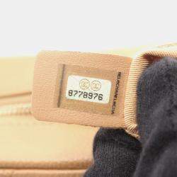 Pre Owned Chanel Coco Mark Shoulder Bag In Beige Calfskin Leather