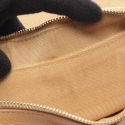 Pre Owned Chanel Coco Mark Shoulder Bag In Beige Calfskin Leather