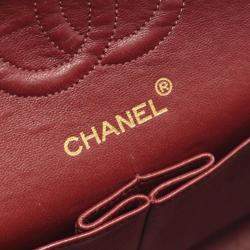 Pre Owned Chanel Matelasse Double Flap Shoulder Bag In Lambskin Leather Black