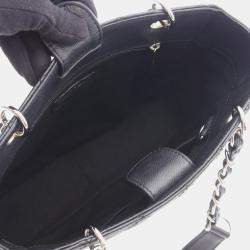 Pre Owned Chanel Matelasse Pst Tote Bag In Caviar Grained Calfskin Black