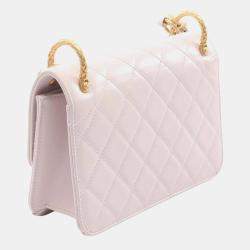 Pre Owned Chanel Matelasse Shoulder Bag In Lambskin Leather Pink