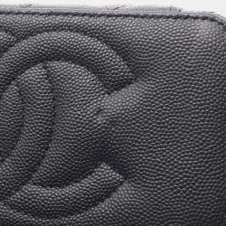 Pre Owned Chanel Matelasse Small Vanity Shoulder Bag In Grained Calfskin Leather Black