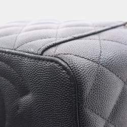 Pre Owned Chanel Matelasse Small Vanity Shoulder Bag In Grained Calfskin Leather Black