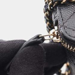 Pre Owned Chanel Matelasse Small Vanity Shoulder Bag In Grained Calfskin Leather Black