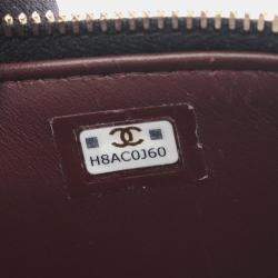 Pre Owned Chanel Matelasse Small Vanity Shoulder Bag In Grained Calfskin Leather Black