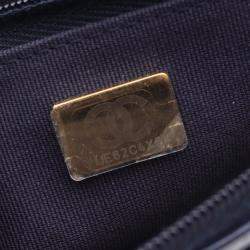 Pre Owned Chanel Matelasse Shoulder Bag Lambskin Leather Blue