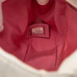 Pre Owned Chanel Coco Mark Chain Shoulder Bag In White And Multicolored Lambskin