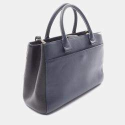 Pre Owned Chanel Neo Executive Tote Bag Leather Navy And Black