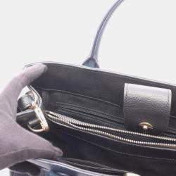 Pre Owned Chanel Neo Executive Tote Bag Leather Navy And Black